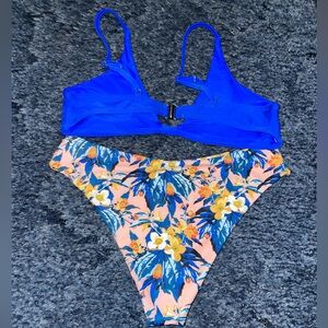 SHEIN Blue and Floral Bikini Set